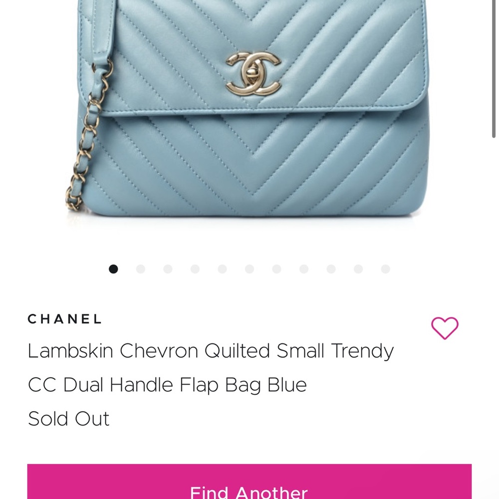 Chanel Blue Chevron Quilted Flap Bag
